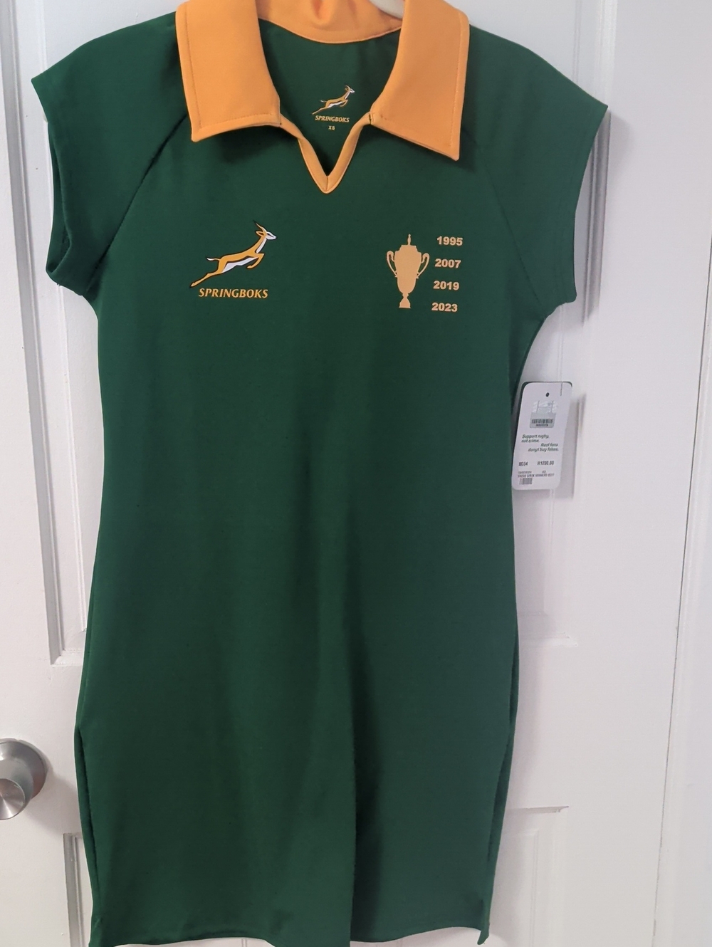 Springboks Green and Gold Mini Dress